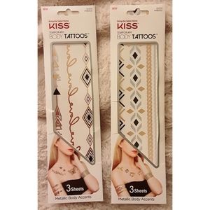 HP🍀3/$15 NIP 2Pk Kiss Metallic Temp. Body Tattoos